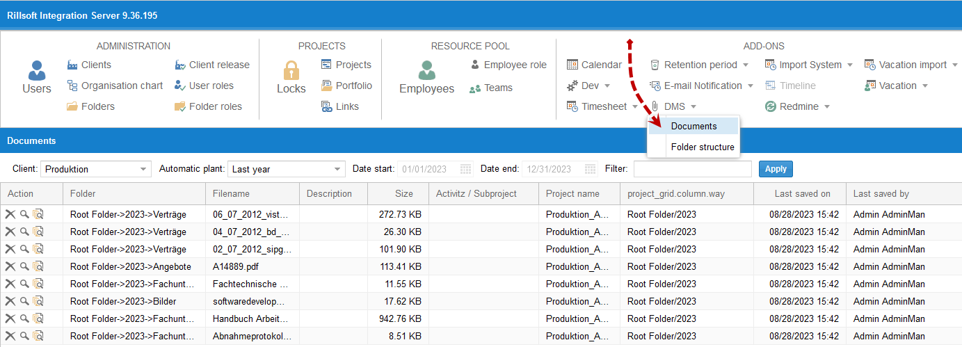 DMS in Rillsoft Integration Server