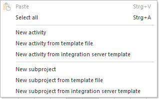 Context menu in Gantt Chart