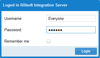 Rillsoft Integration Server login