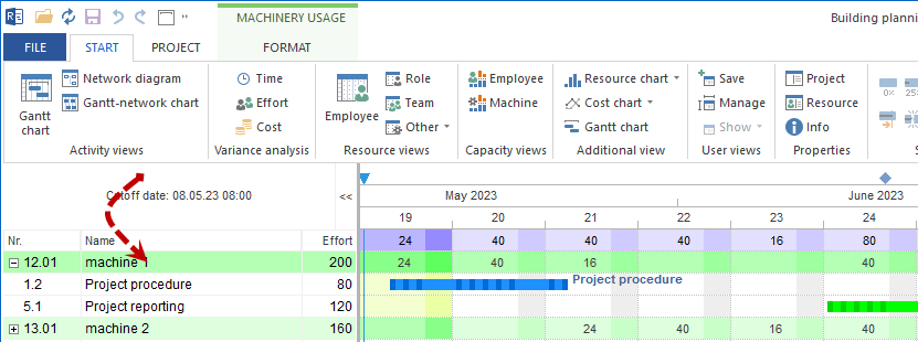 Machinery View Resource Properties