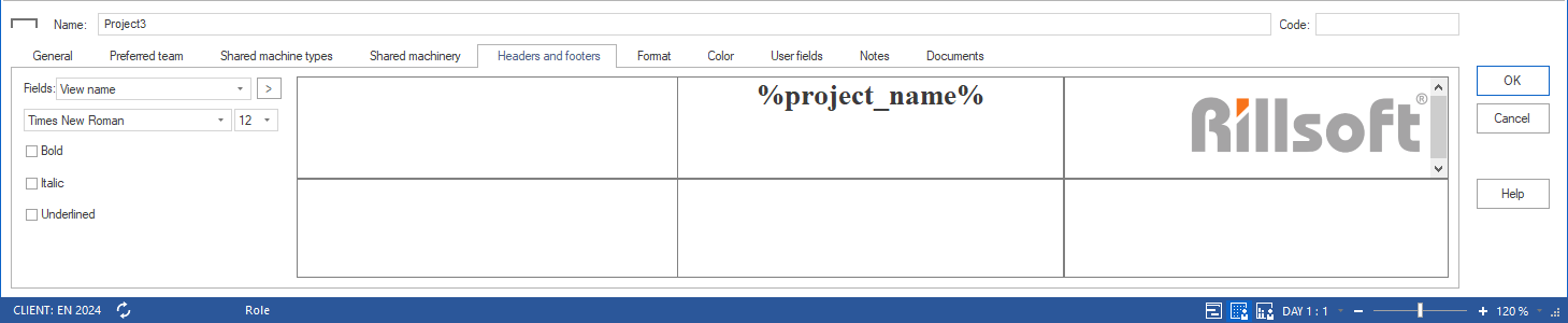 header and footer