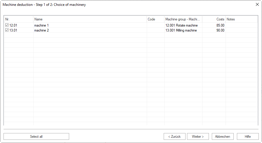 Remove machinery choice mashinery