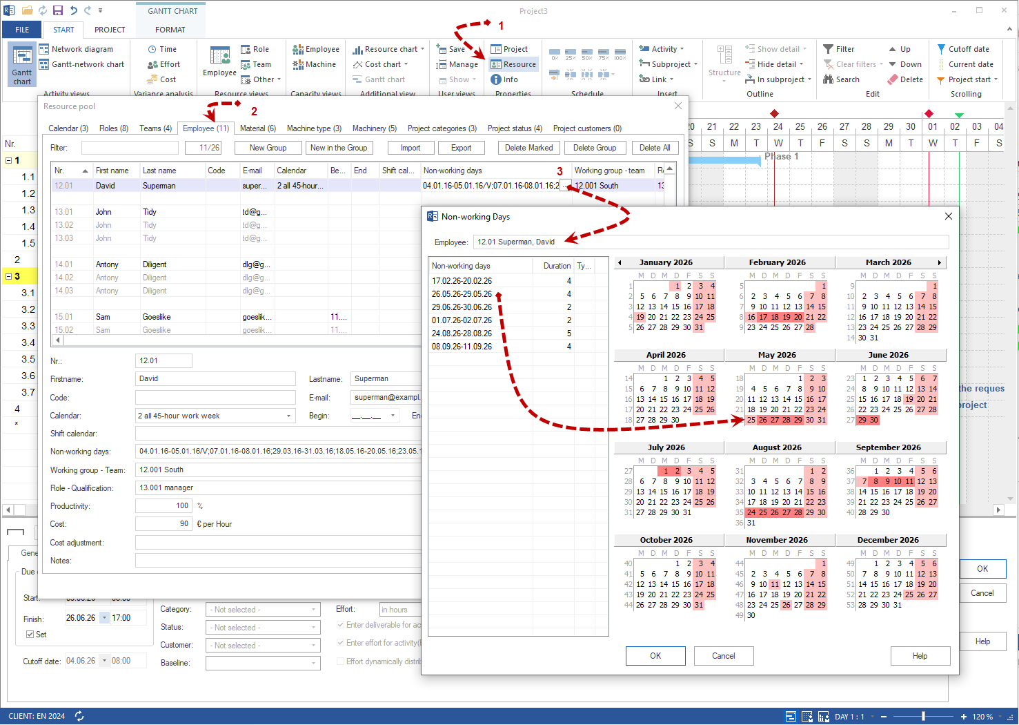 Calendar or Working Time