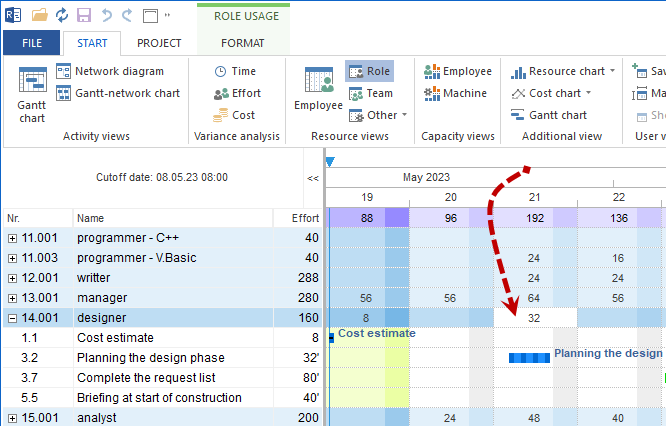 Role view on specific date