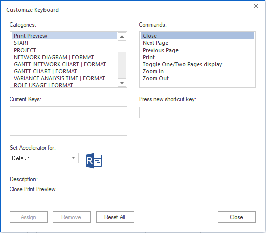 Customize keyboard shortcuts