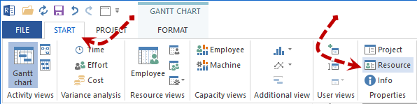 Open resource pool from the Start menu